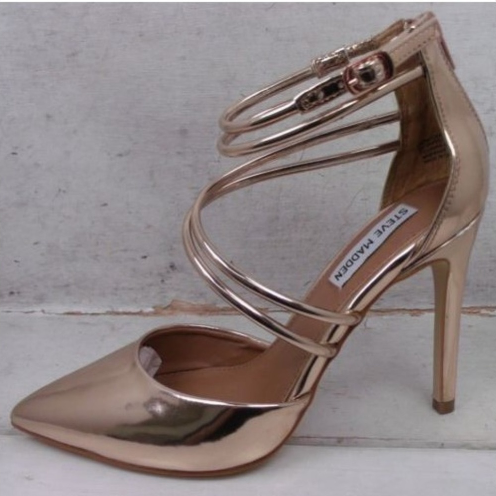 Steve Madden Womens Ciena Rose Gold Metallic 7.5